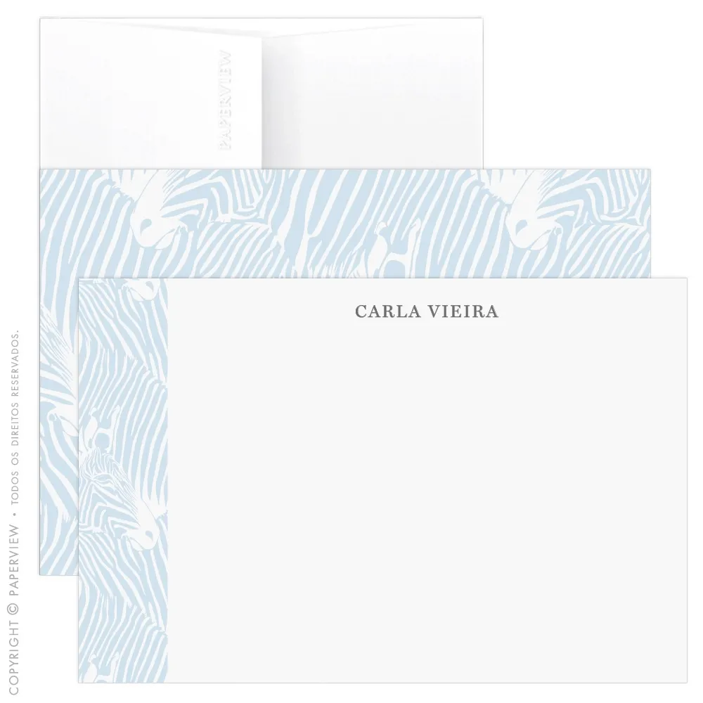 Cartão de Mensagem Zebra Light Blue