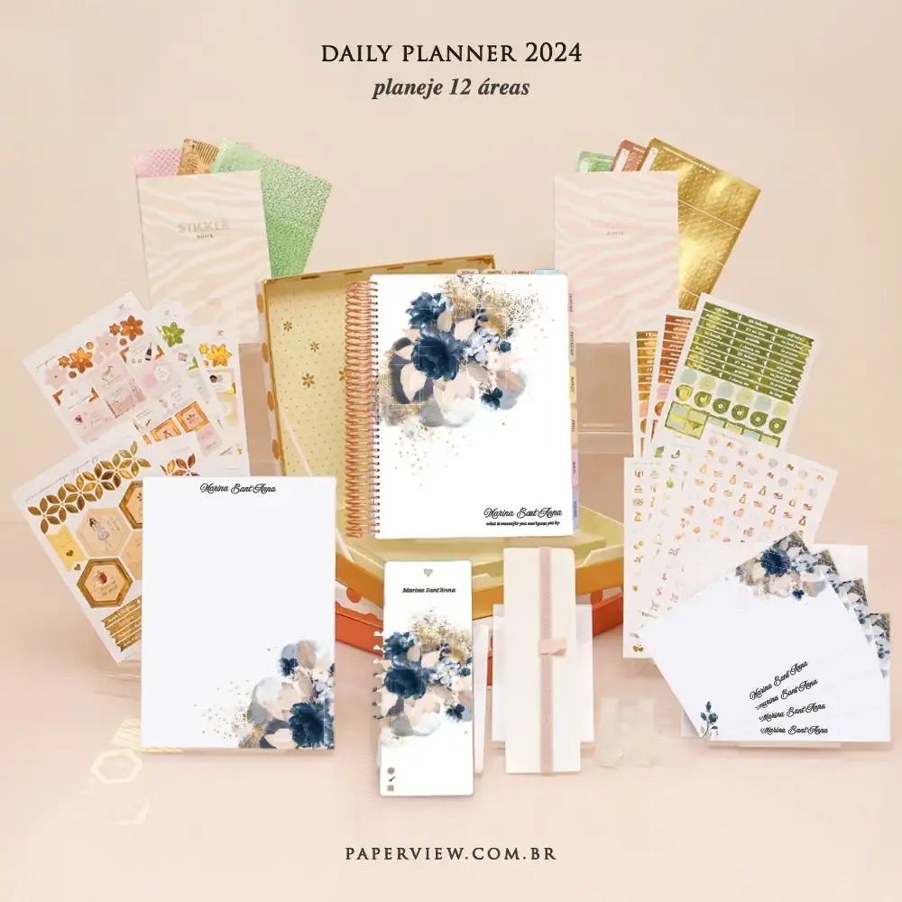 Daily Planner Azure Corsage - planner 2023 planner personalizado