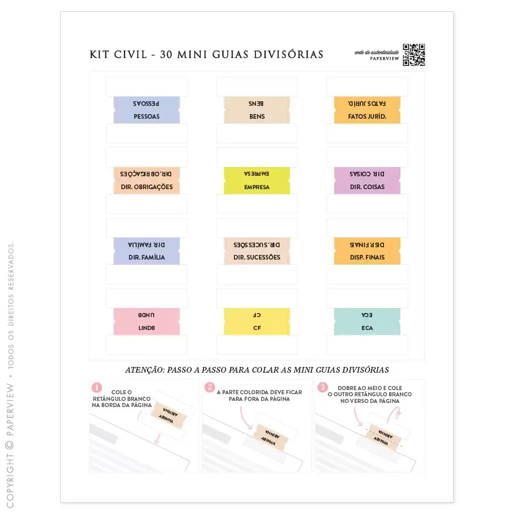 Kit Vade Civil - Com 30 Mini Guias Divisórias