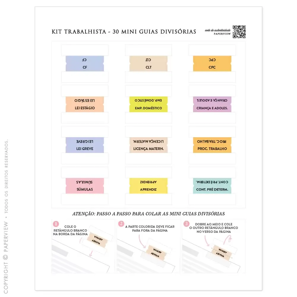 Kit Vade Trabalhista - Com 30 Mini Guias Divisórias