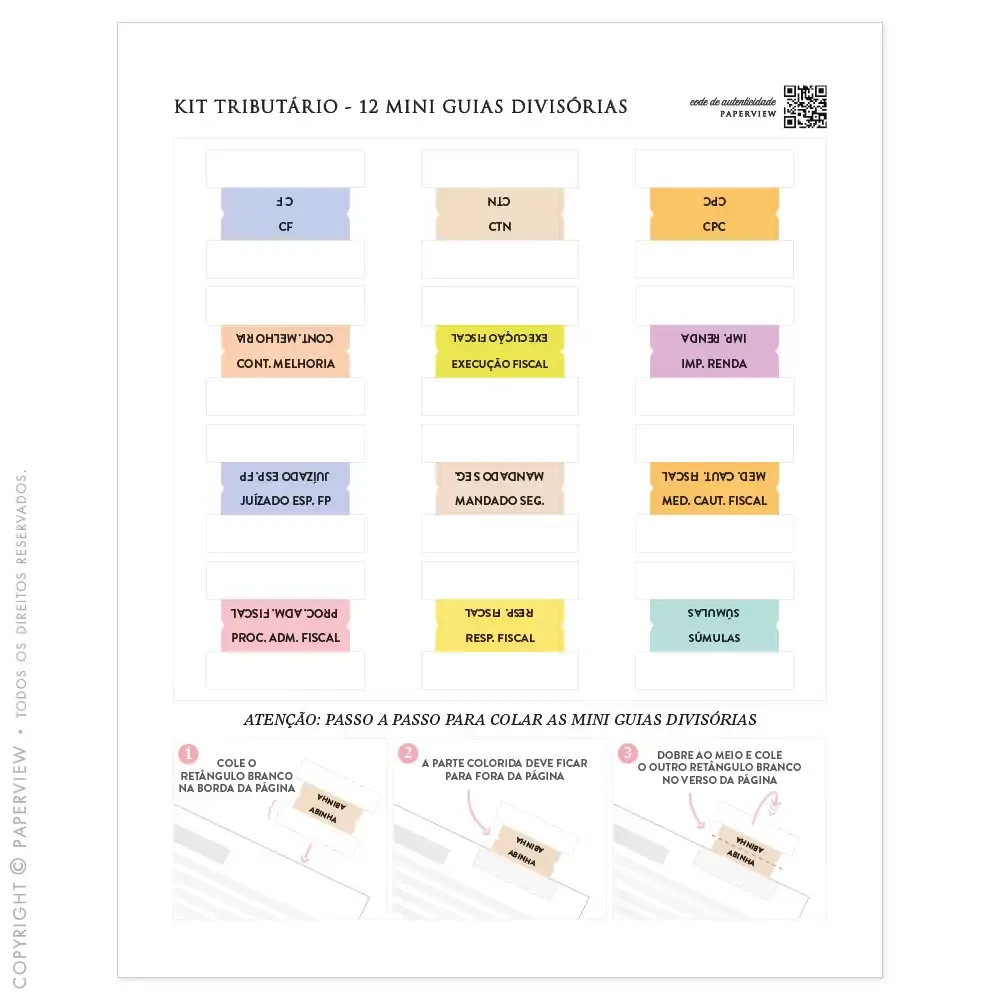 Kit Vade Tributário - Com 12 Mini Guias Divisórias