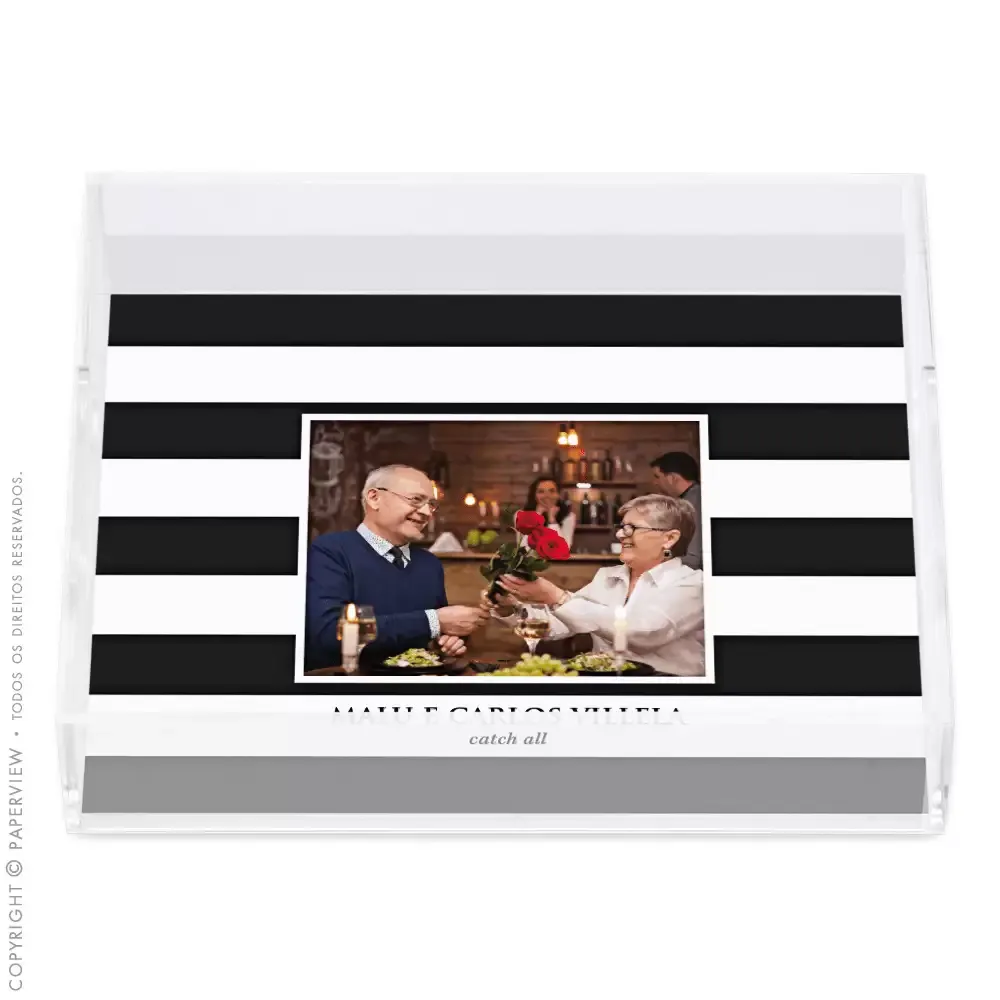 Bandeja Acrílico Cristal Personalizada Alistre-se Block Com Foto