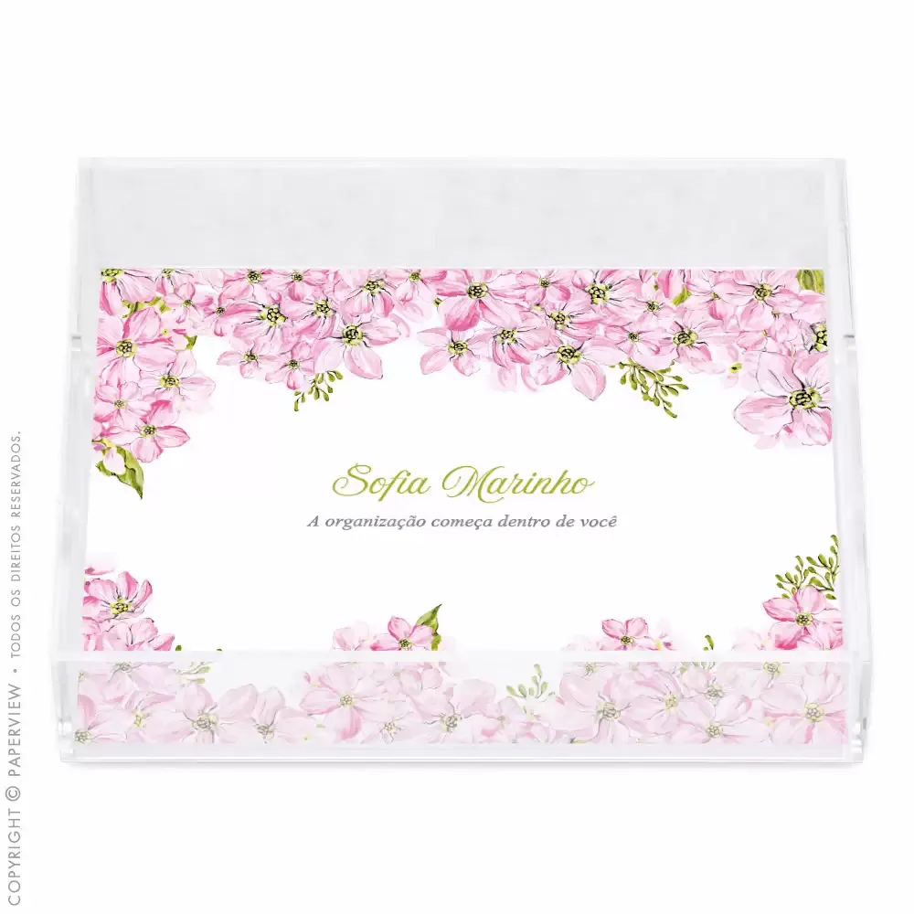 Bandeja Acrílico Cristal Personalizada Allure Rose