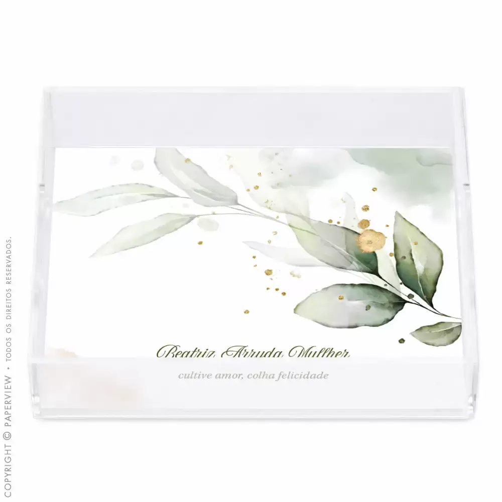 Bandeja Acrílico Cristal Personalizada Nature Zen