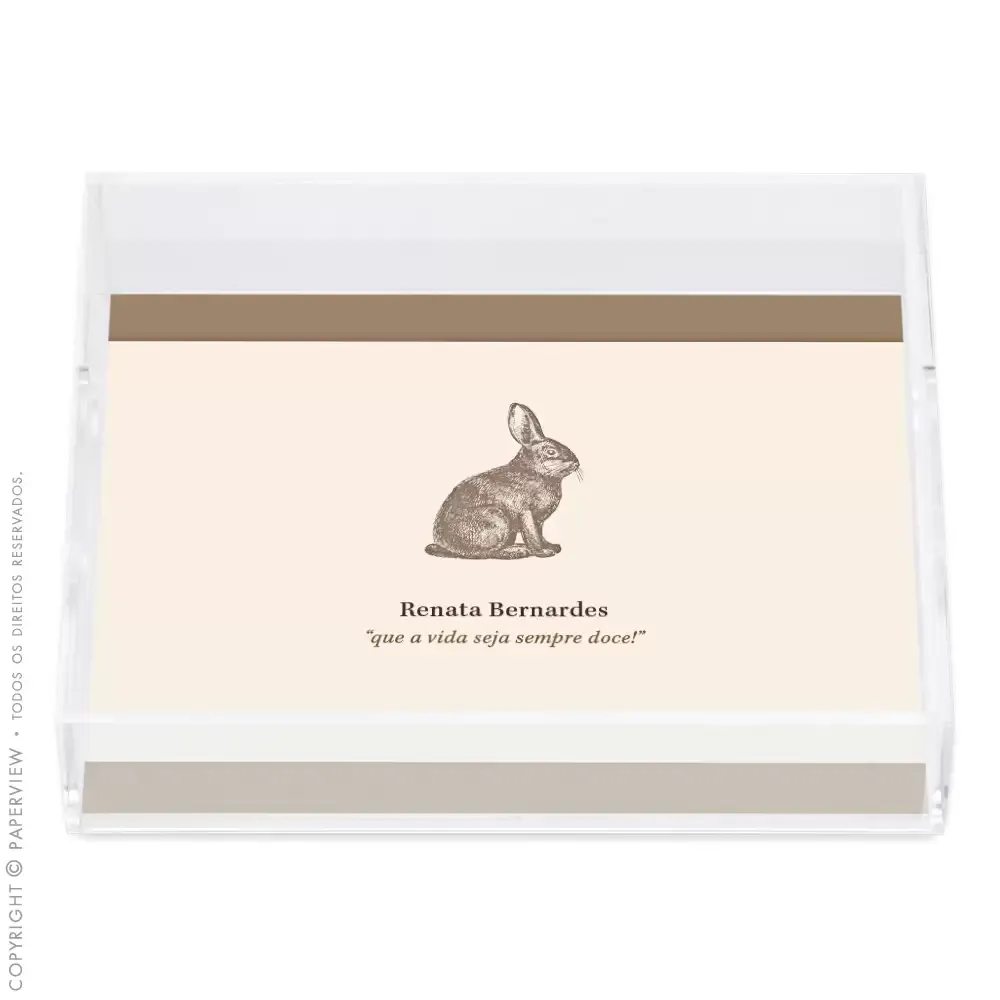 Bandeja Acrílico Cristal Personalizada Rabbit III 