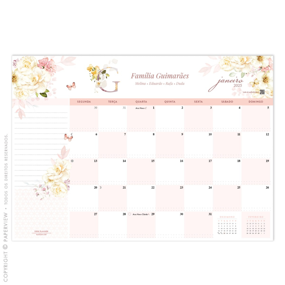 Calendário de Mesa Desk Planner 2025 Miley