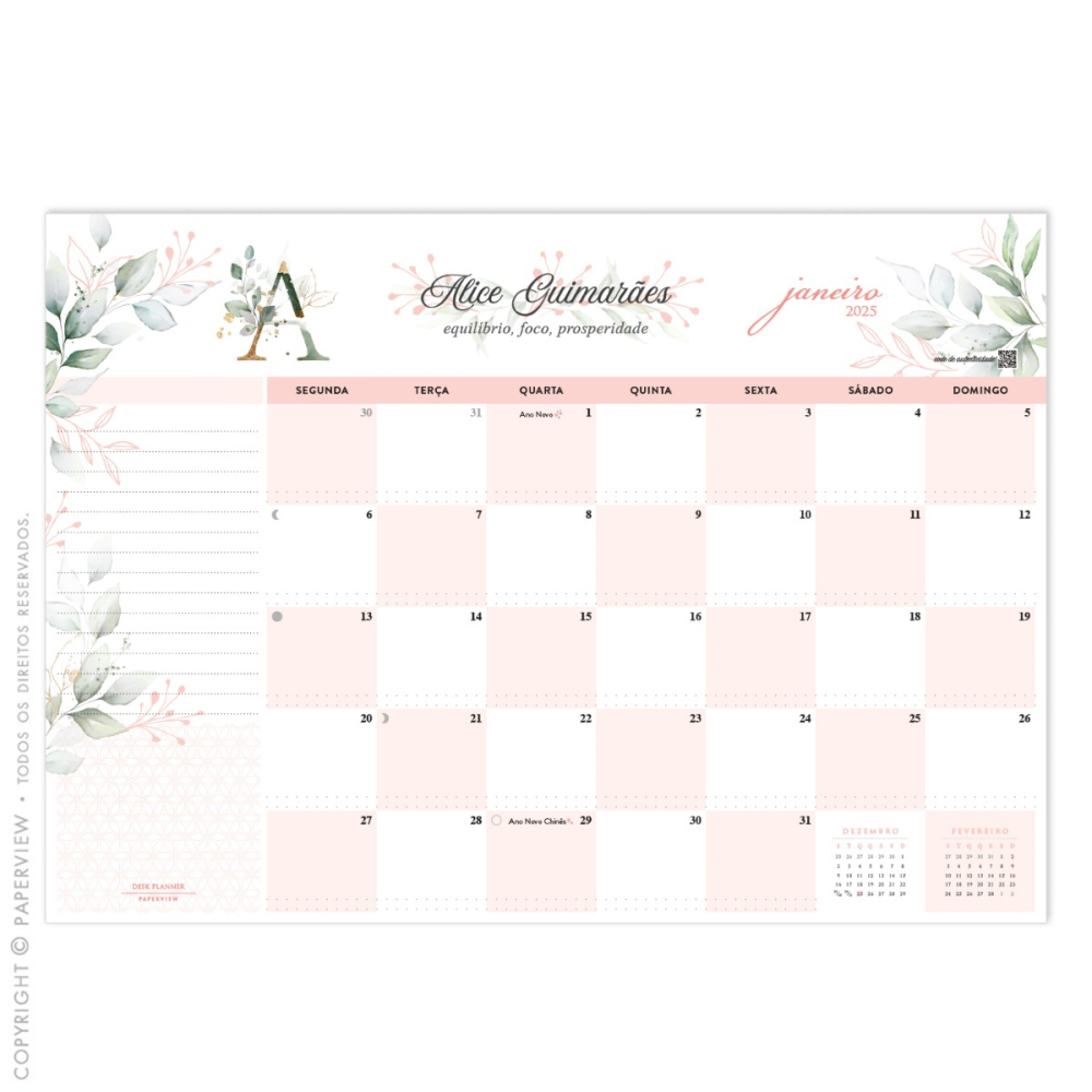 Calendário de Mesa Desk Planner 2023 Nature