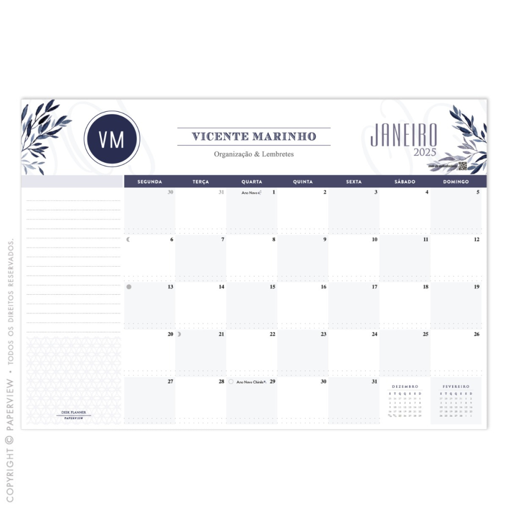 Calendário de Mesa Desk Planner 2023 Orb