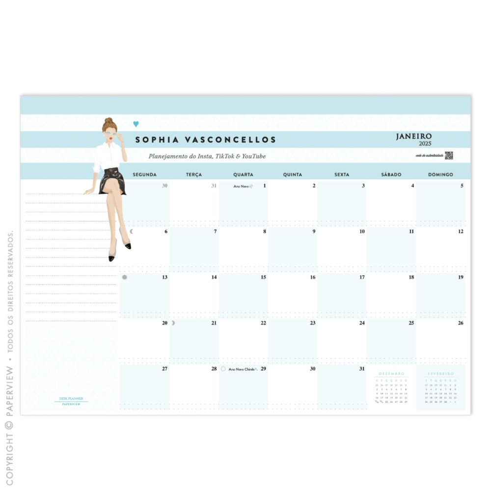 Calendário de Mesa Desk Planner 2023 Déborah Look