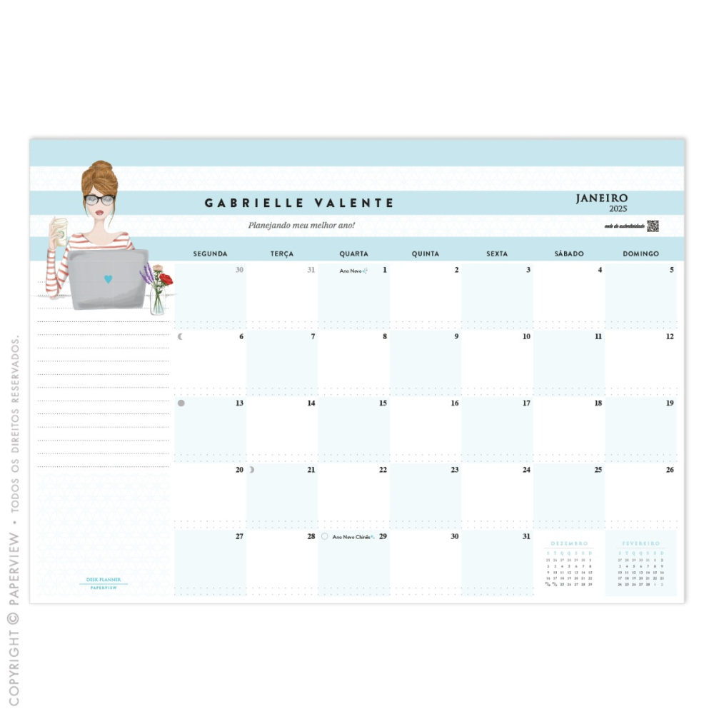 Calendário de Mesa Desk Planner 2023 Déborah Paperlover