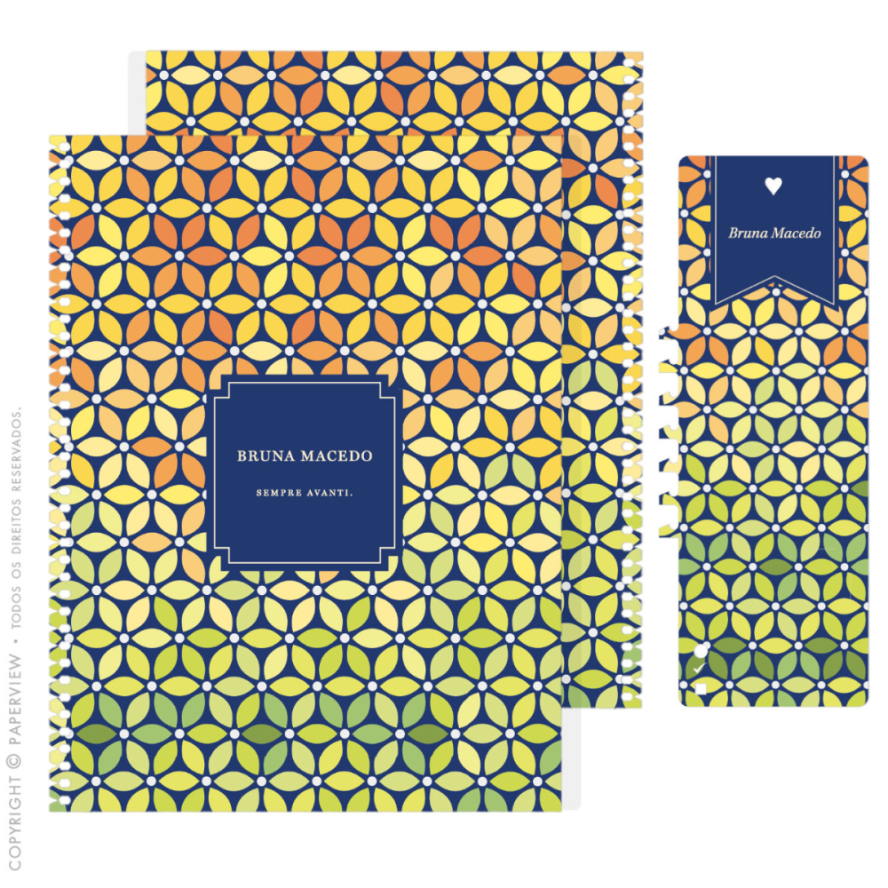 Capa Avulsa Removível Bee Flower Navy Citrus