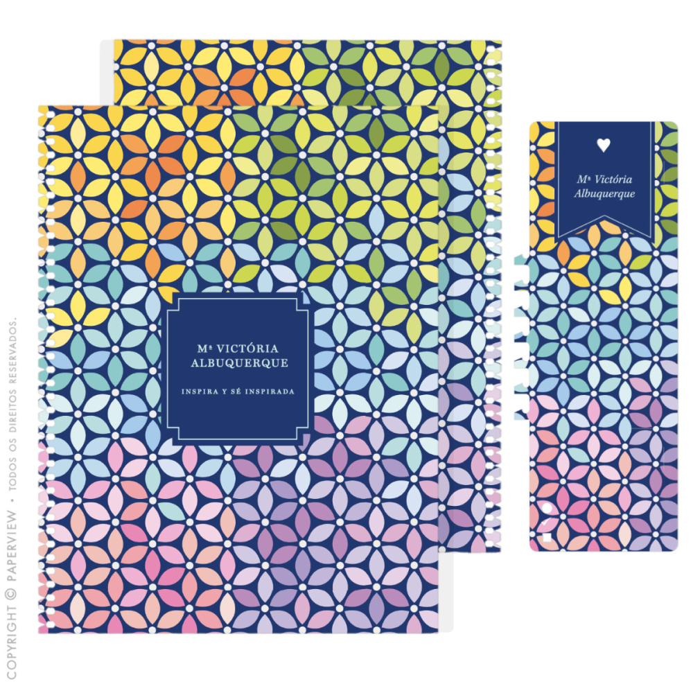 Capa Avulsa Removível Bee Flower Navy Rainbow