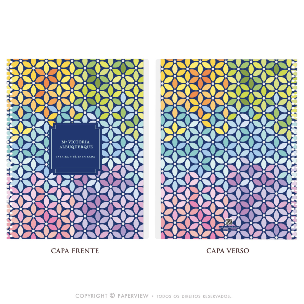 Capa Avulsa Removível Bee Flower Navy Rainbow