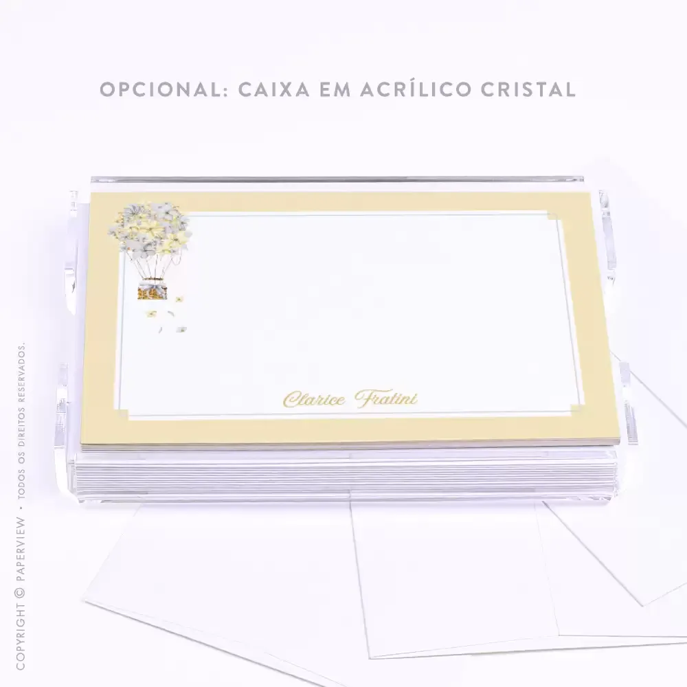 Cartão de Mensagem Allure Air Silver & Gold - caixa em acrílico 