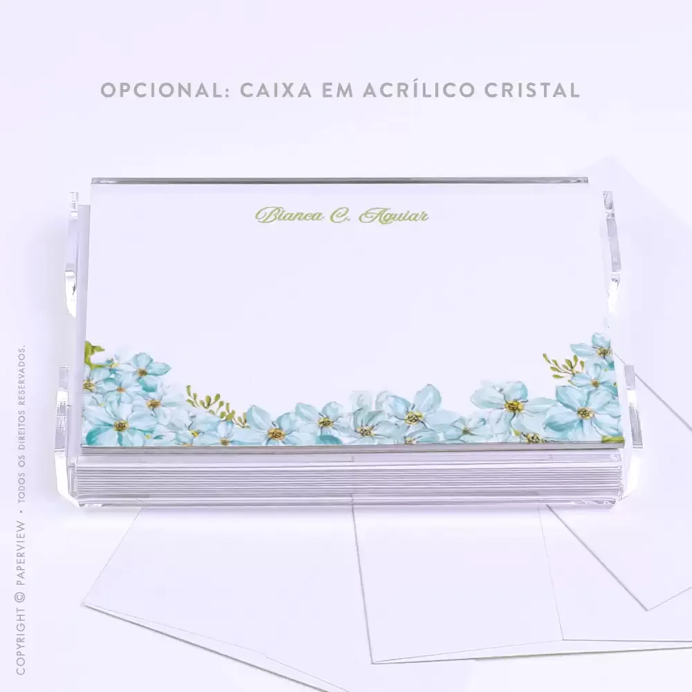 Cartão de Mensagem Allure Bleue - caixa acrílico 