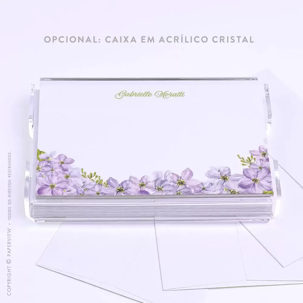 Cartão de Mensagem Allure Lilla - caixa de acrílico 