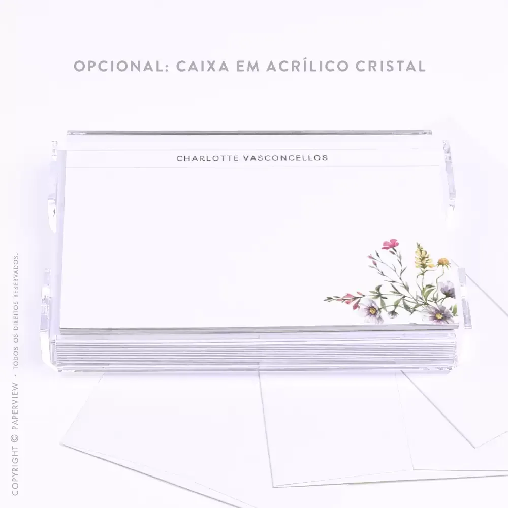 Cartão de Mensagem Angelina Classic - caixa em acrílico 