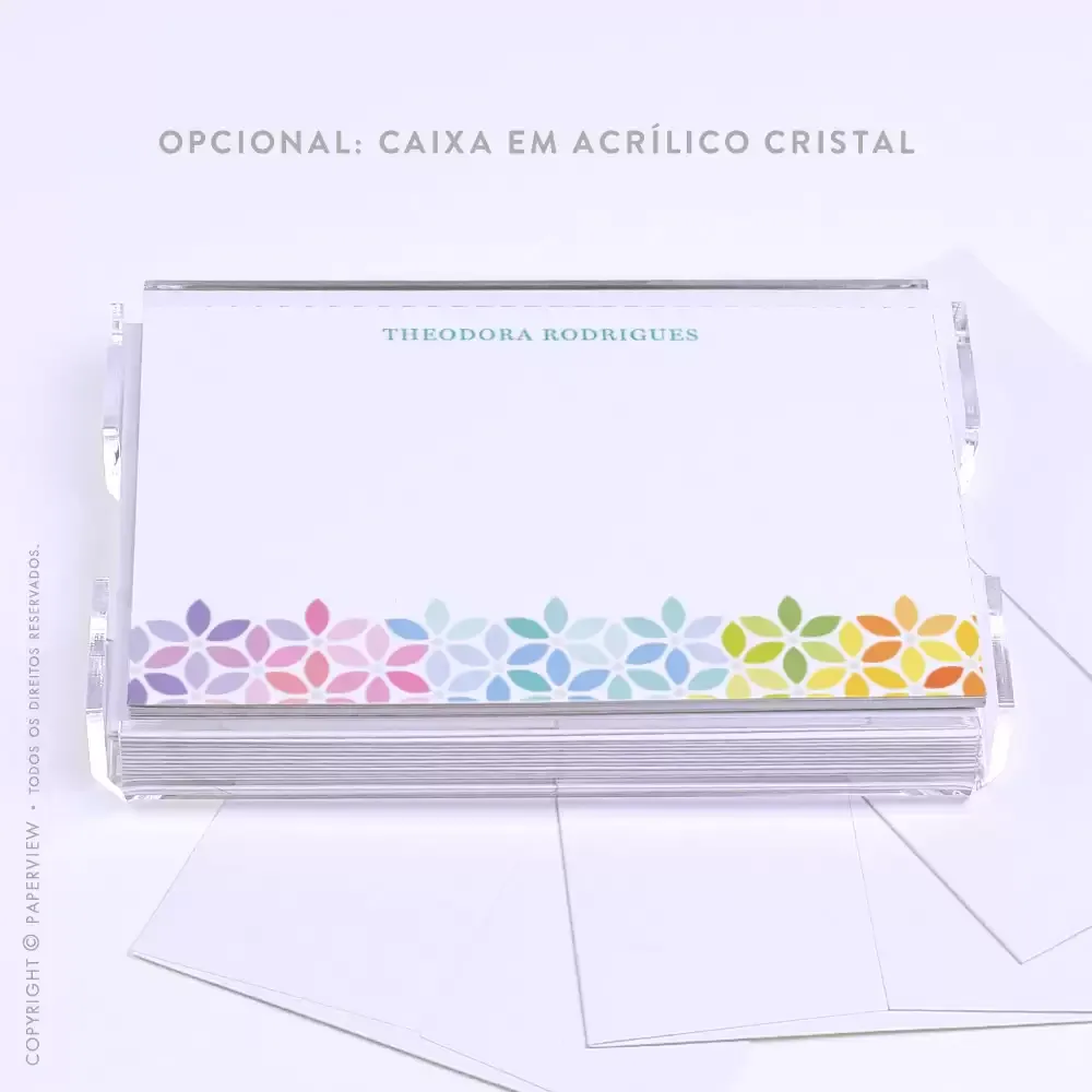 Cartão de Mensagem Bee Flower Rainbow - caixa de acrílico 