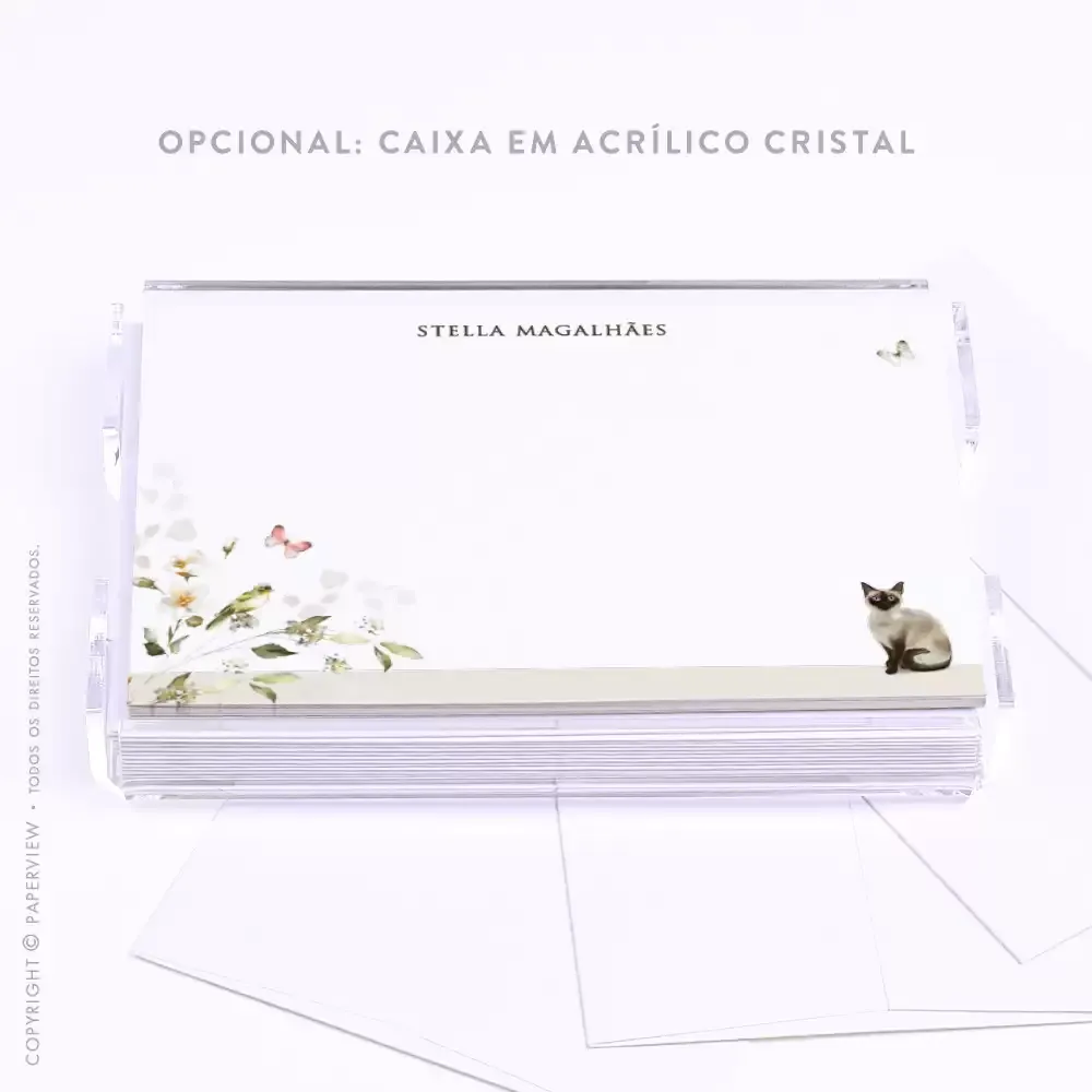 Cartão de Mensagem Catlover Splendore - caixa em acrílico 