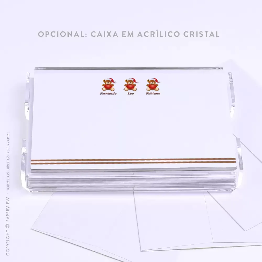 Cartão de Mensagem Cute Family - caixa de acrílico 