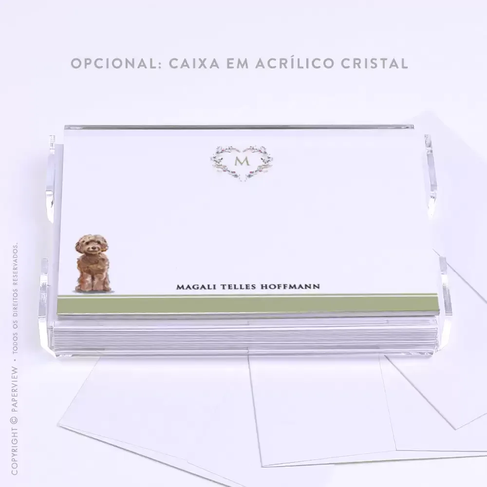 Cartão de Mensagem Dogs Monogram  - acrílico