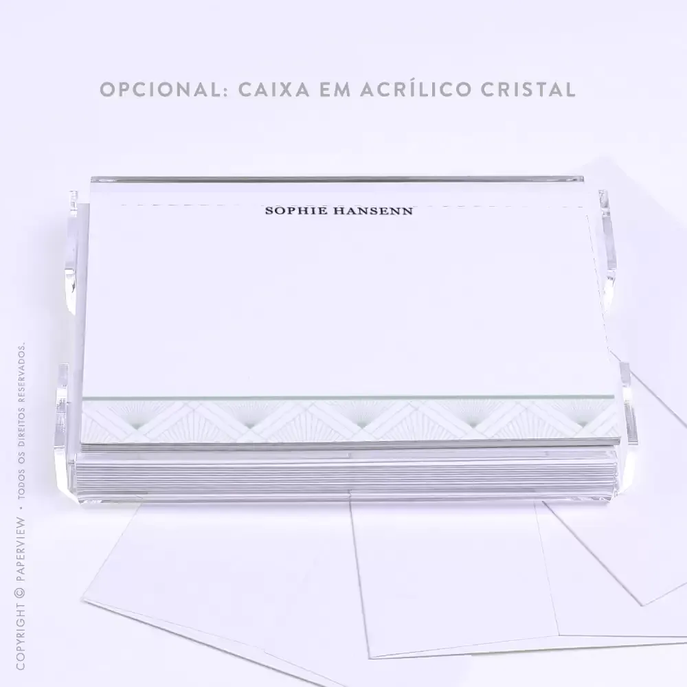 Cartão de Mensagem Geometric Chartreuse - caixa em acrílico 