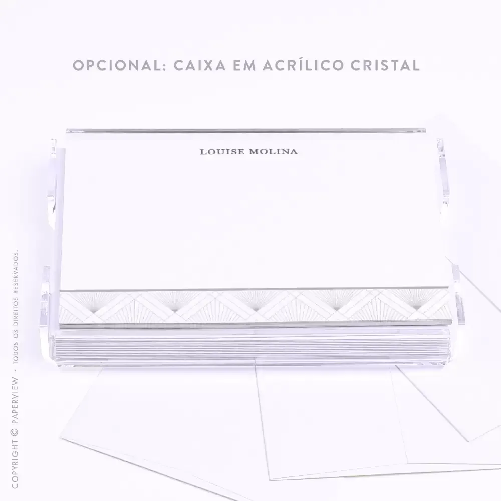 Cartão de Mensagem Geometric Gris - acrílico 