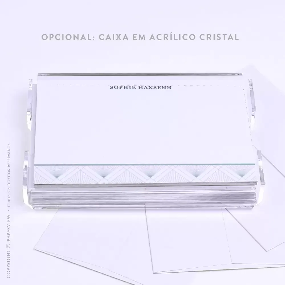 Cartão de Mensagem Geometric Saphir - caixa em acrílico 