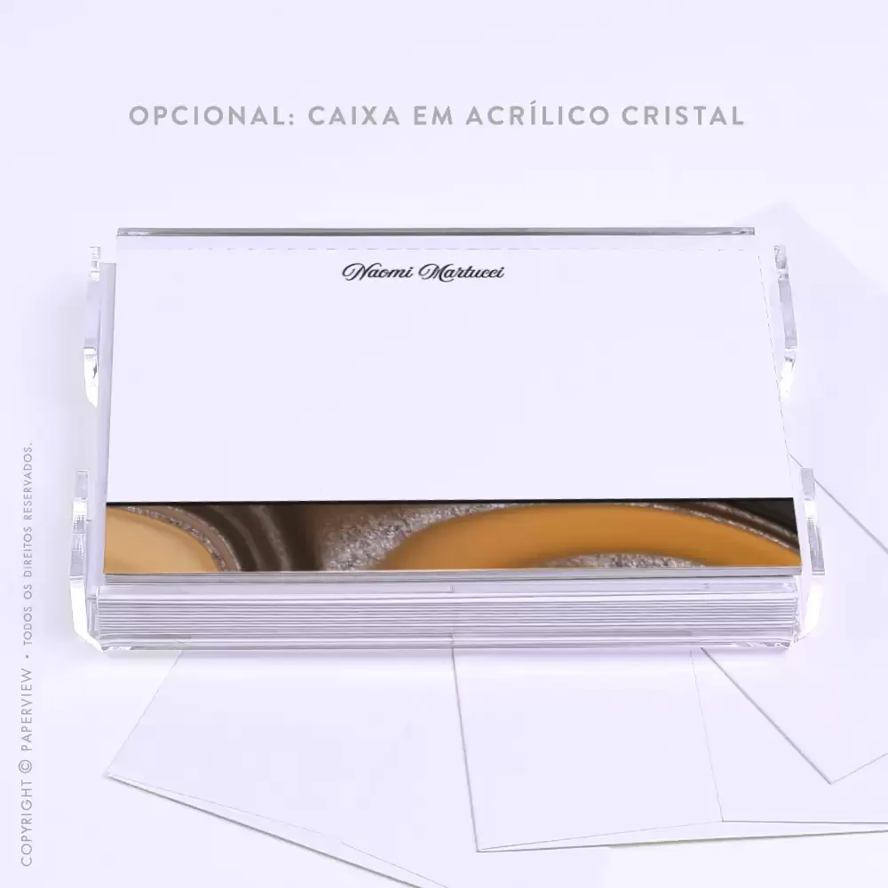 Cartão de Mensagem Mirage Caramel I - caixa em acrílico 