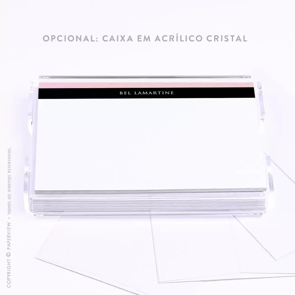 Cartão de Mensagem Piano Black Blush - caixa em acrílico 