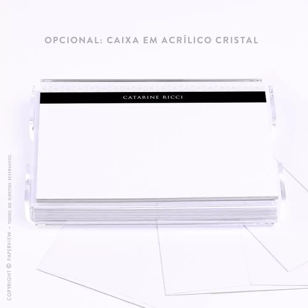 Cartão de Mensagem Piano Black Classic - caixa em acrílico 