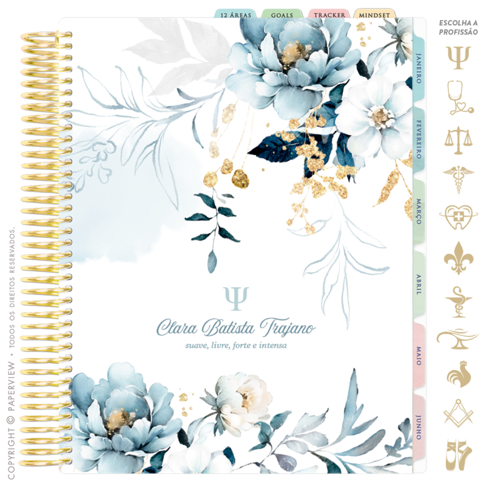 Daily Planner 2025 Light Blue Garden