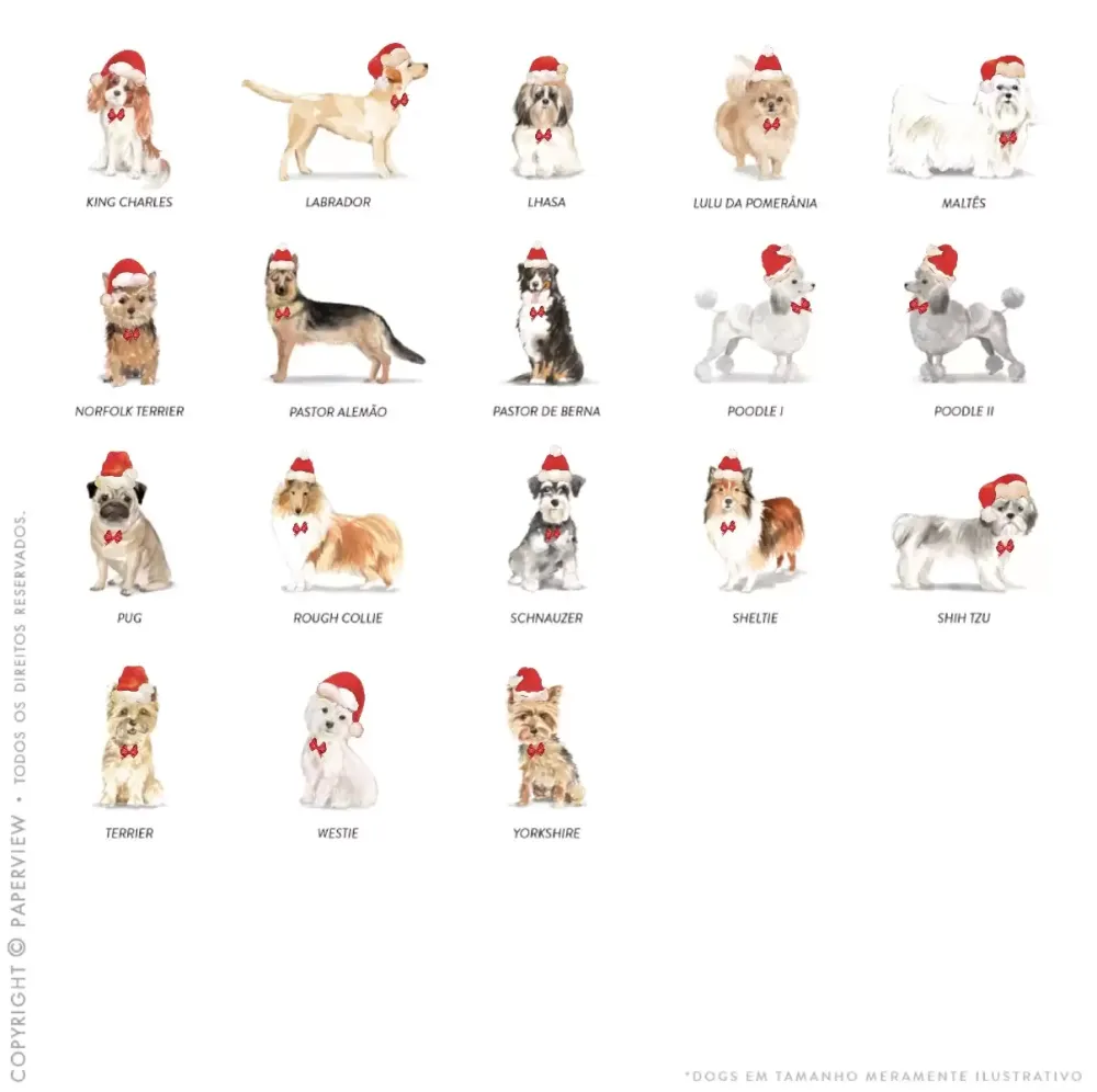 Capa Avulsa Removível Dogs Xmas II - dogs 2 