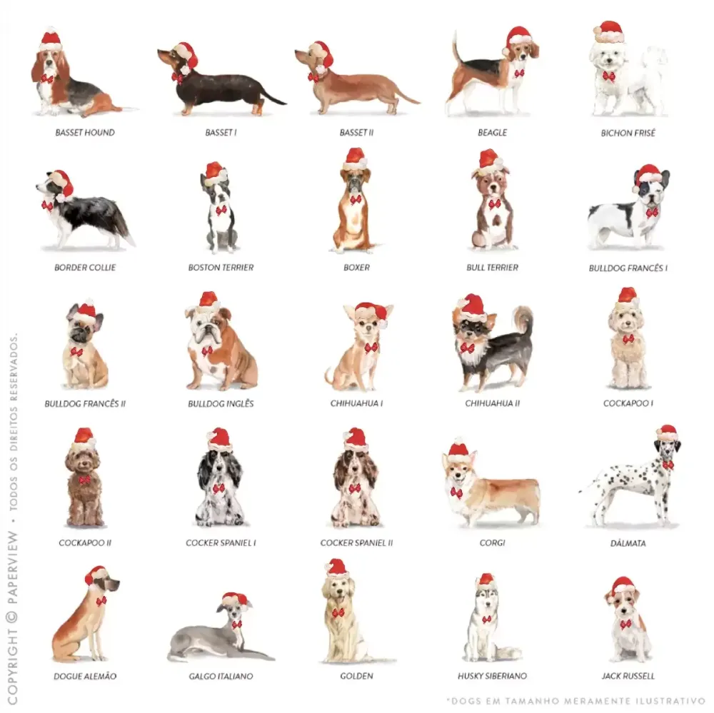 Capa Avulsa Removível Dogs Xmas II - dogs 1 