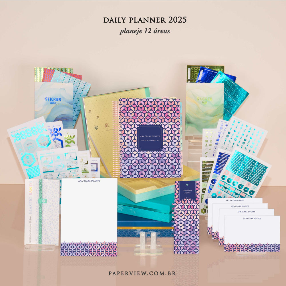 Daily Planner 2025 Bee Flower Navy