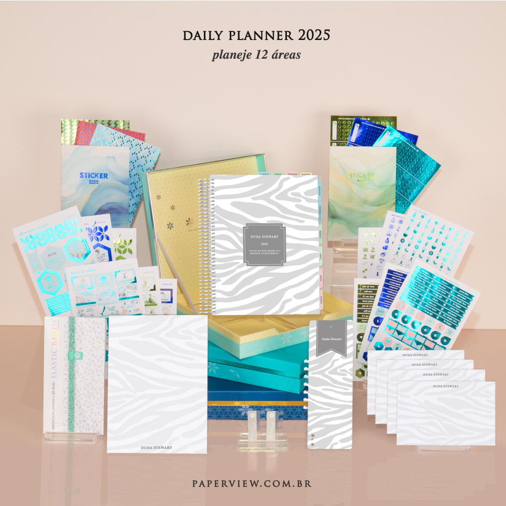 Daily Planner 2025 Savanna Stripes Silver