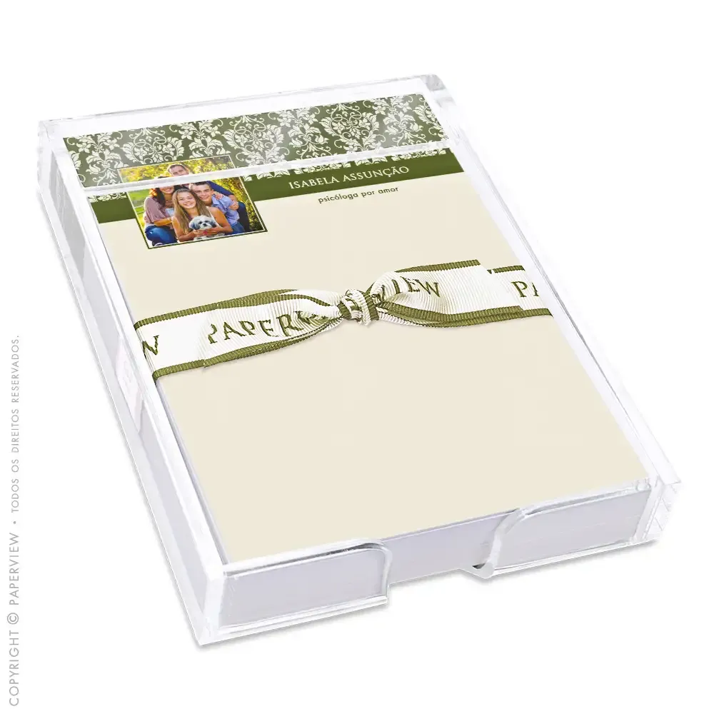 Notepad Deep Damask Green Com Foto