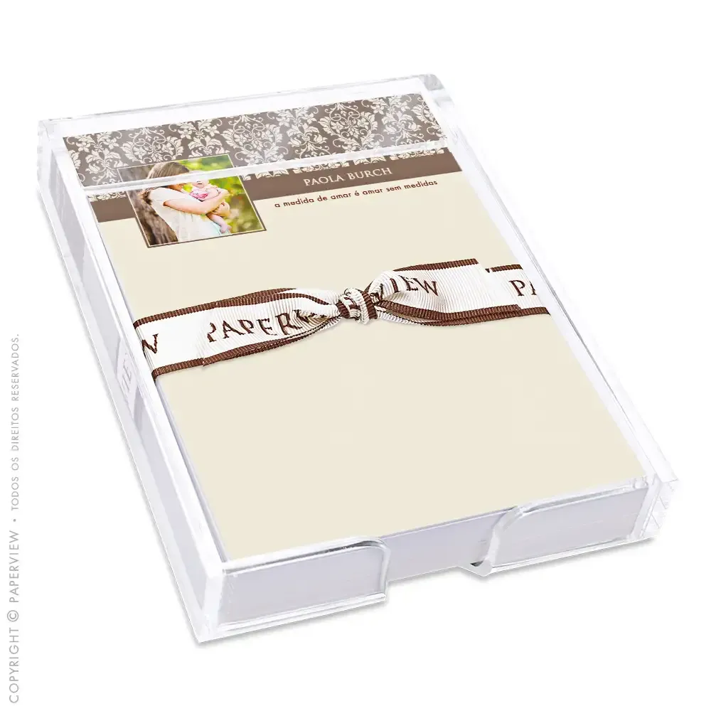 Notepad Deep Damask Nutmeg Com Foto