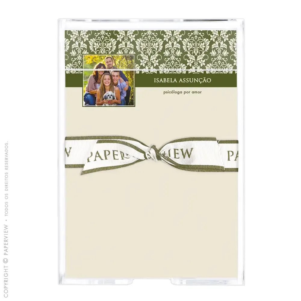 Notepad Deep Damask Green Com Foto