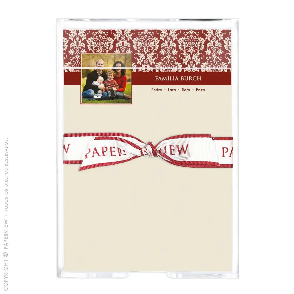 Notepad Deep Damask Rubi Com Foto