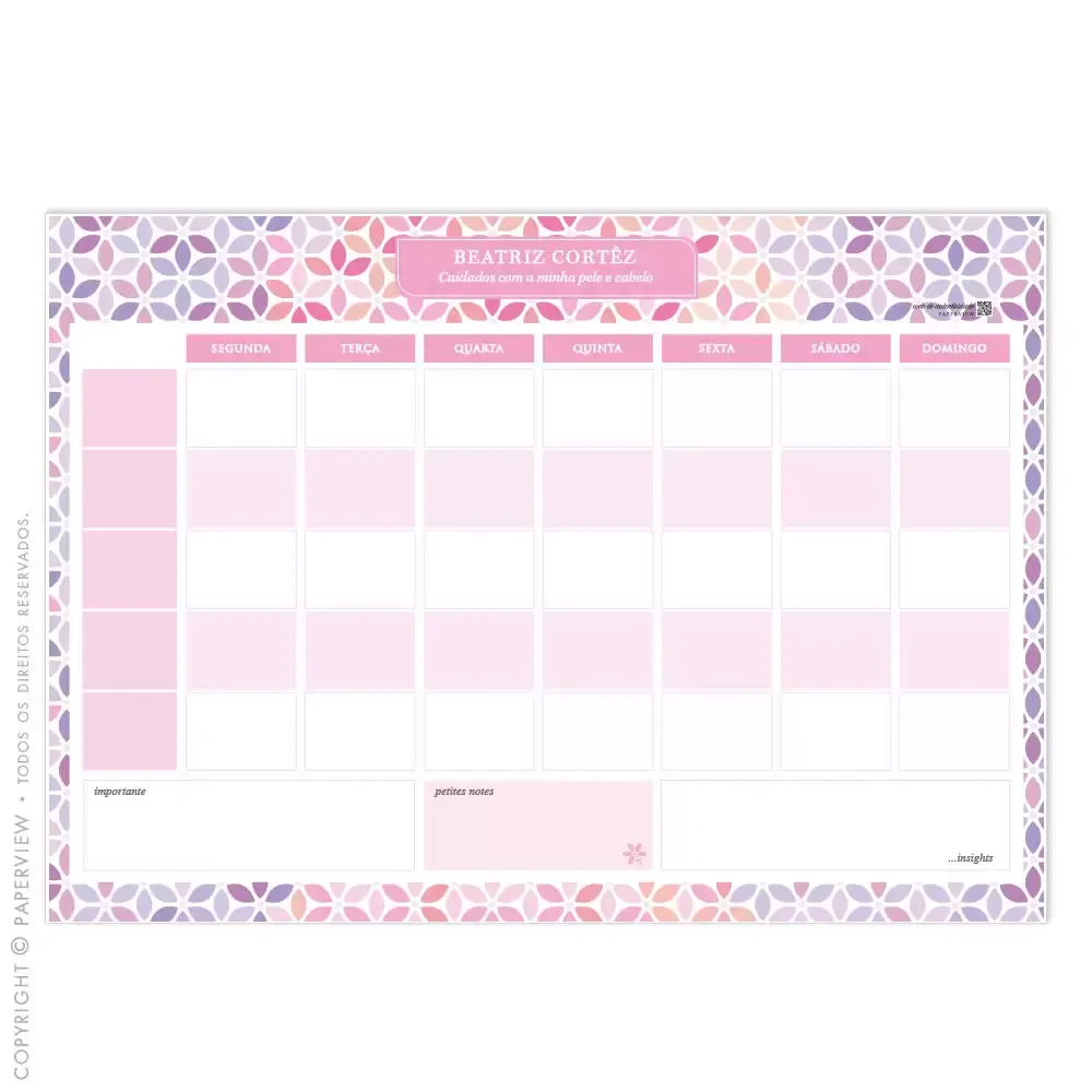 Desk Planner Semanal Bee Flower Berry