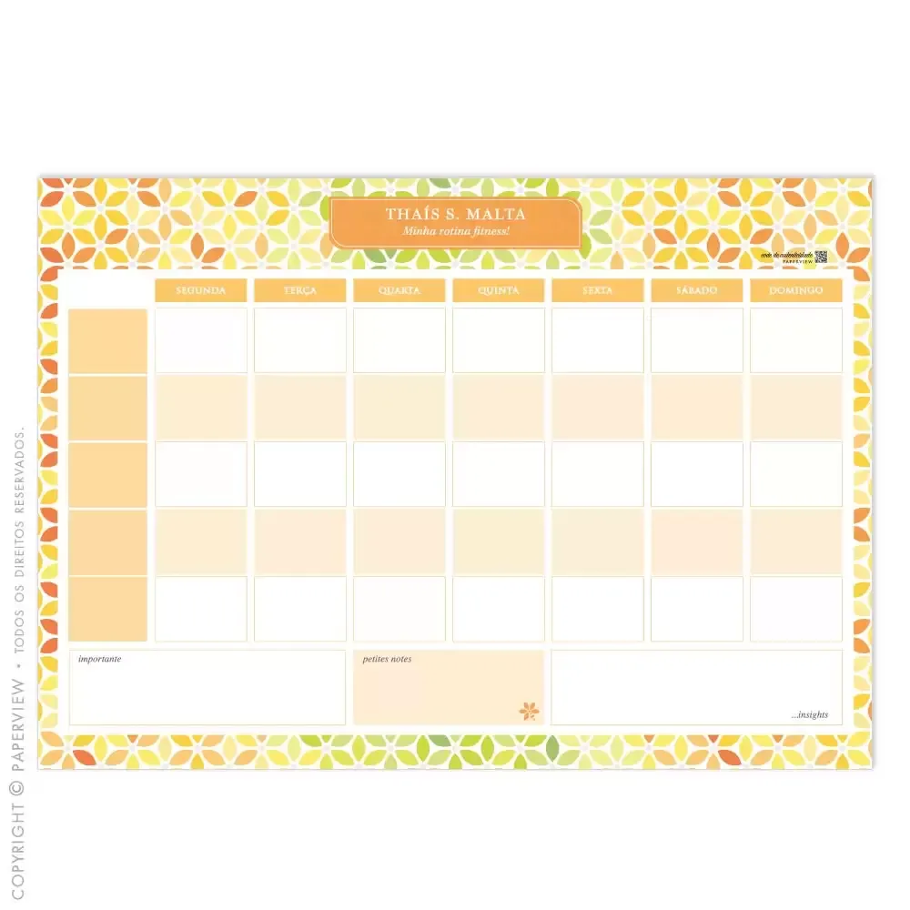 Desk Planner Semanal Bee Flower Citrus