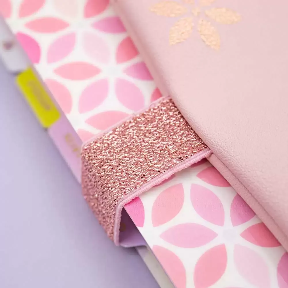 Pochette Planner Pale Pink - detalhe pochette e daily planner 